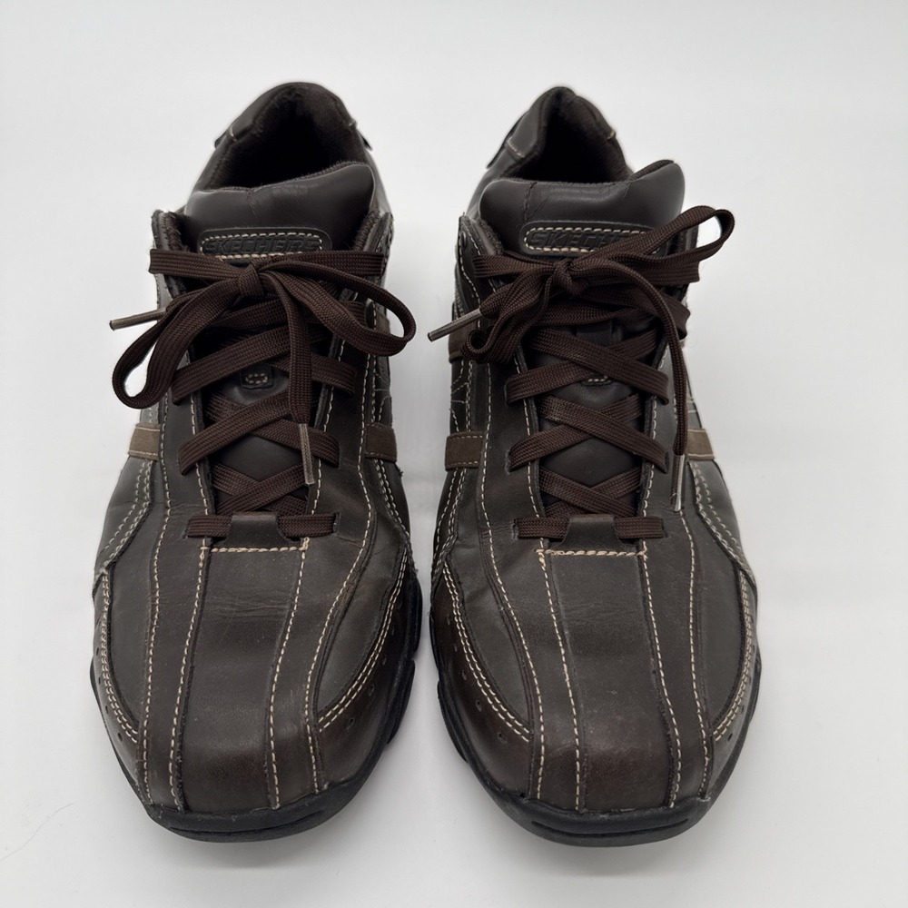 Skechers Men's Urbantrack Browser Brown Leather Casual Shoes Size 11.5